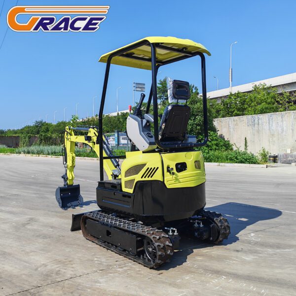 mini-excavator-clearing-debris